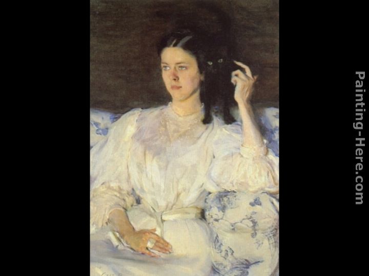 Girl with a Cat painting - Cecilia Beaux Girl with a Cat art painting